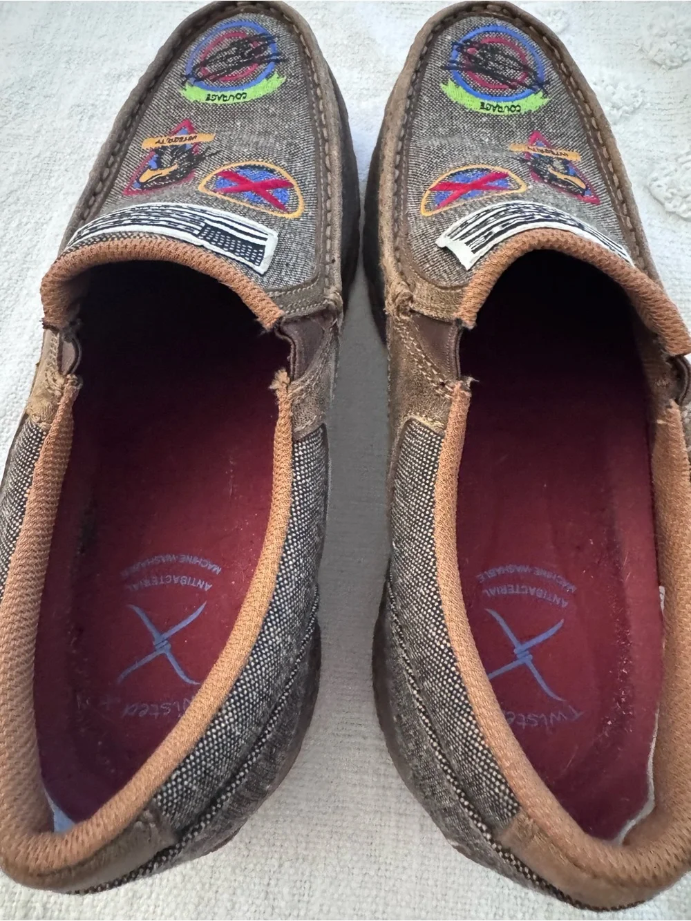 Twisted X Casual Shoes EcoTWX MXC0010 Slip on Driving Moc Tweed Patches 11.5
